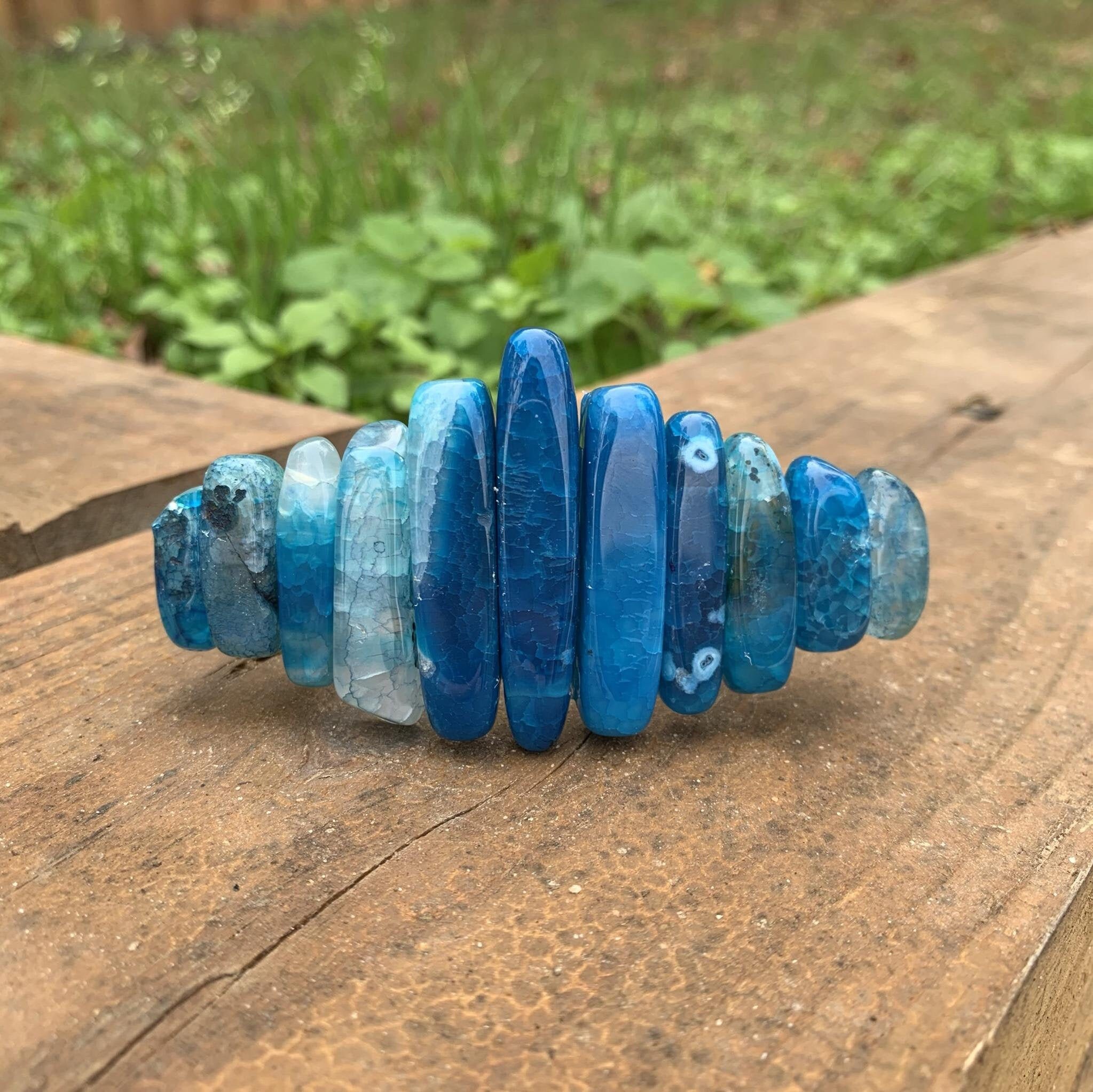 Crystal Hair Clips Blue Crystal Hair Piece Agate Hair Clip Etsy