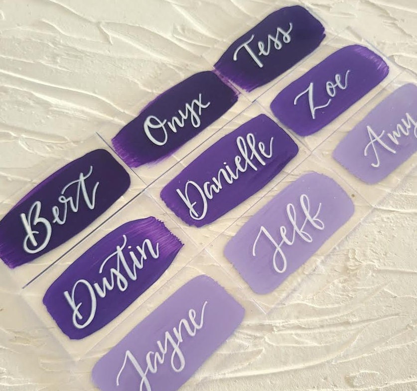 Acrylic Place Cards Painted Place Cards Custom Hand Etsy