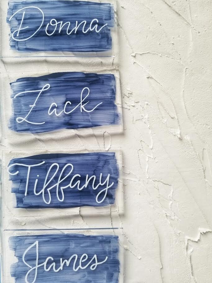 Acrylic Place Cards Painted Place Cards Custom Hand Etsy