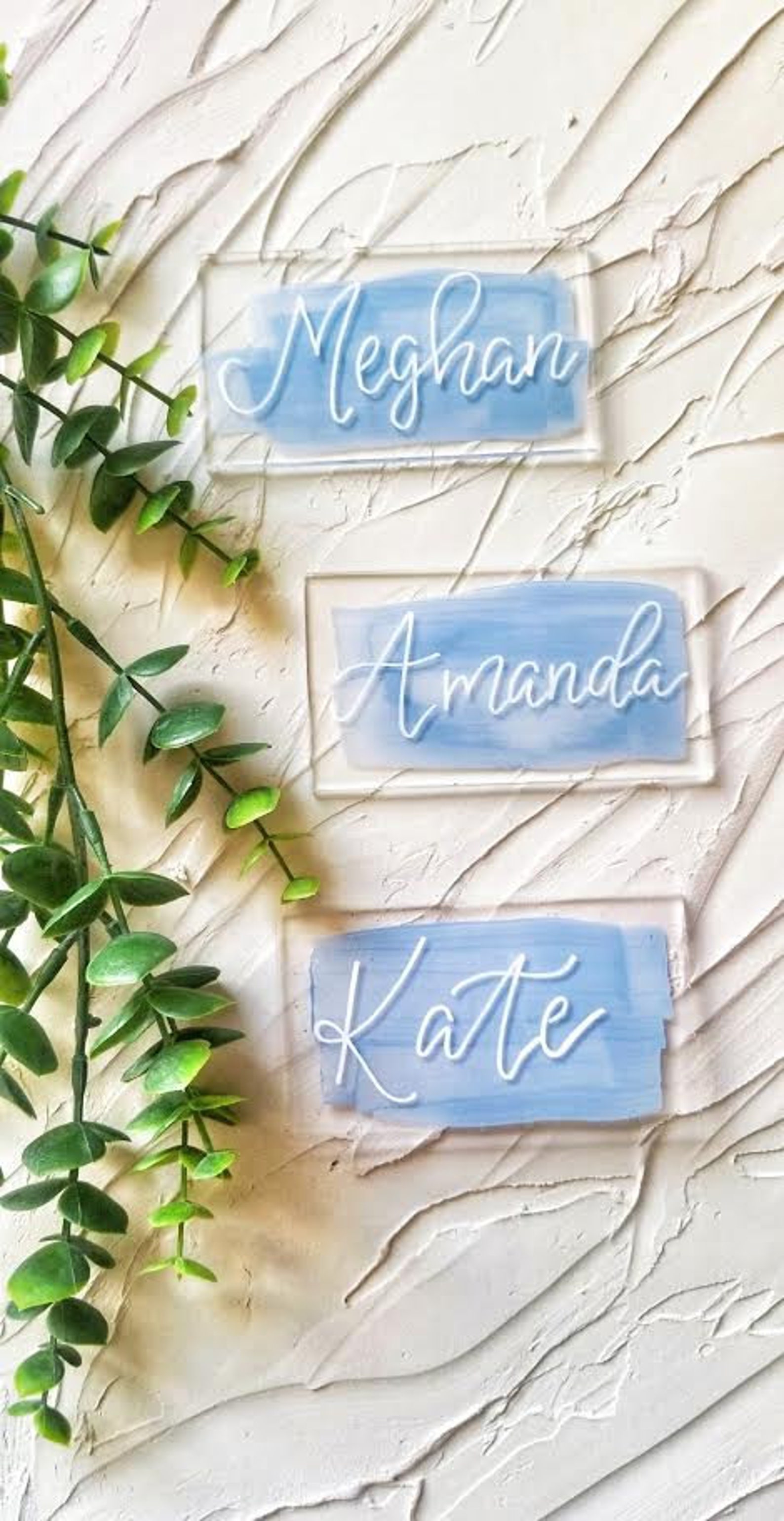 Acrylic Place Cards Painted Place Cards Custom Hand Etsy