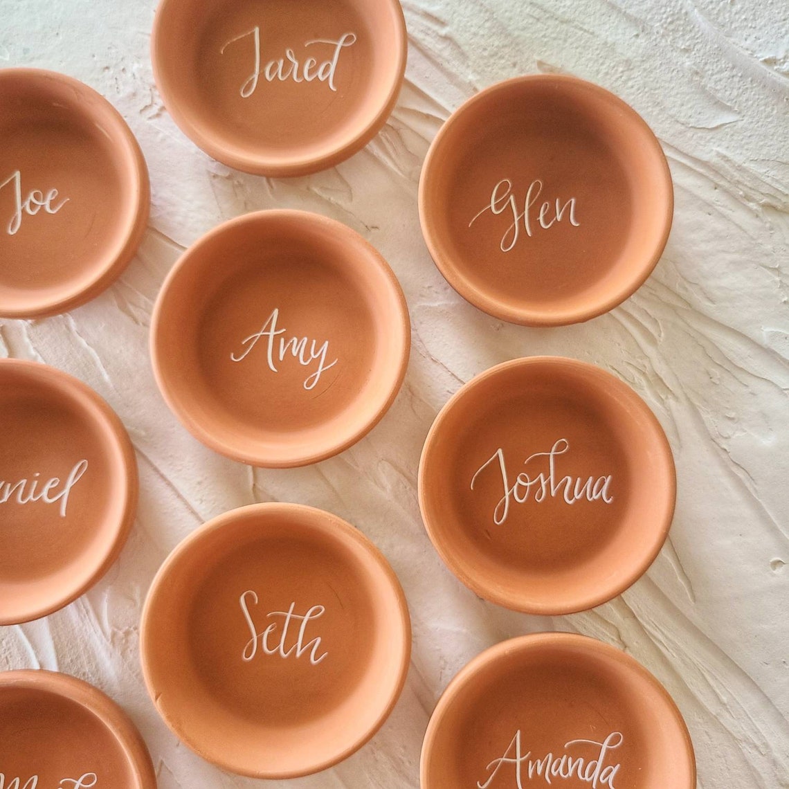 Terra Cotta Saucer Place Cards Bohemian Wedding Wedding image 3