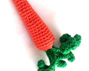 Crochet pattern: amigurumi carrot with leaves