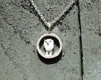 Sterling Silber Schaf Halskette: Handgemachtes Tier Schmuck Geschenk