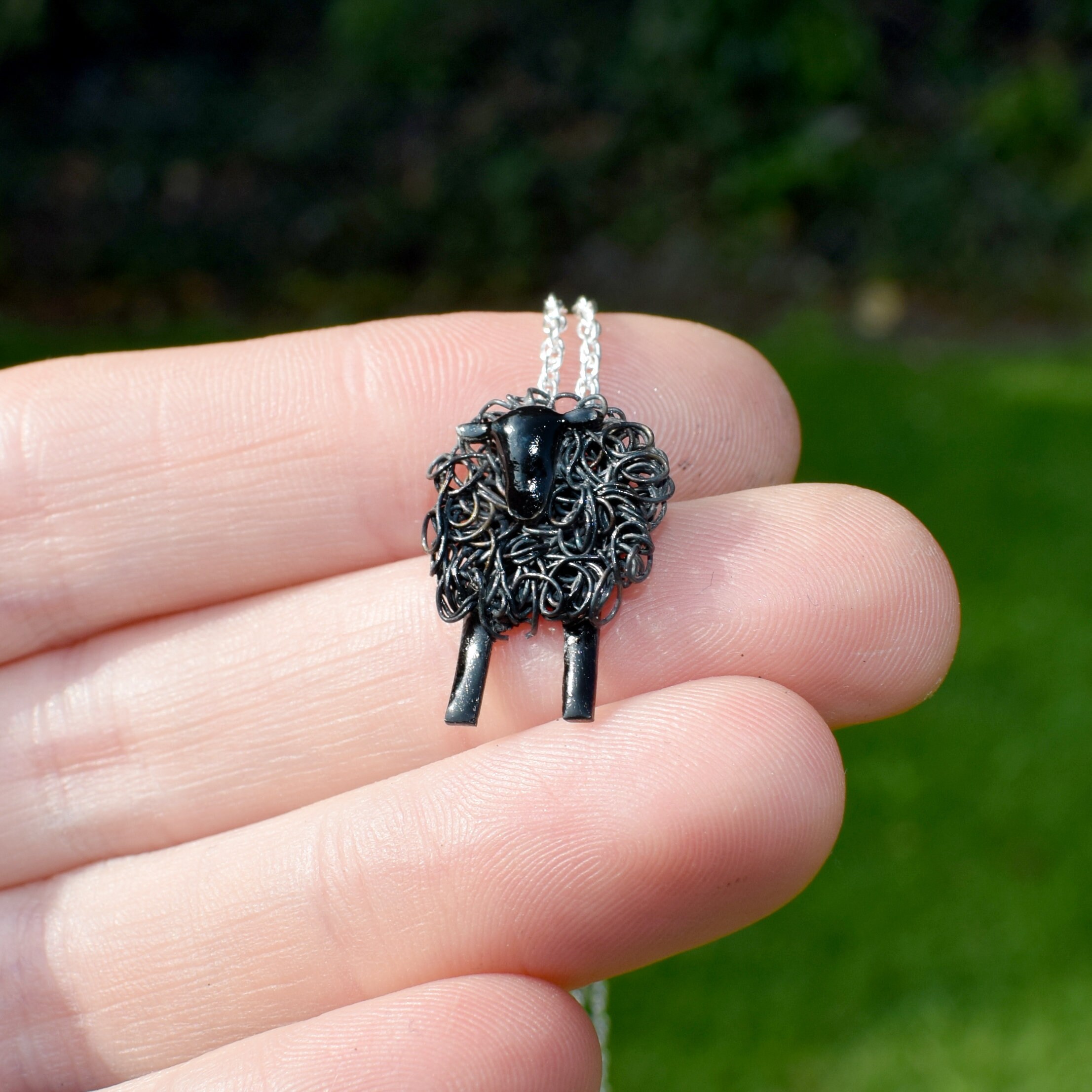 Black Sheep Silver Necklace Black Sheep Animal Necklace Welsh