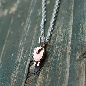Sheep Necklace, Rose Gold Sheep Pendant, Farm Gift, Animal Necklace, Gift for Animal Lover, Farm Girl, Sheep Gift, Rose Gold Sheep