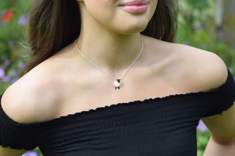 Sheep Necklace, Sheep Gift for Woman, Sheep Pendant, Suffolk Sheep