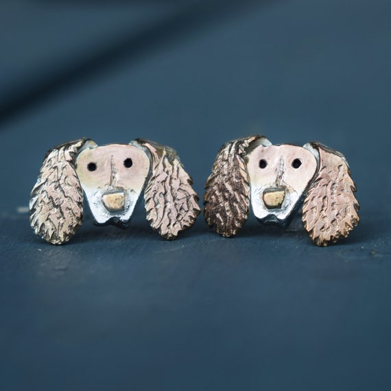 Springer Spaniel Earrings Dog Gift for Woman Dog Jewellery Springer Spaniel Present for Her Silver Dog Earrings Liver Springer Spaniel Etsy