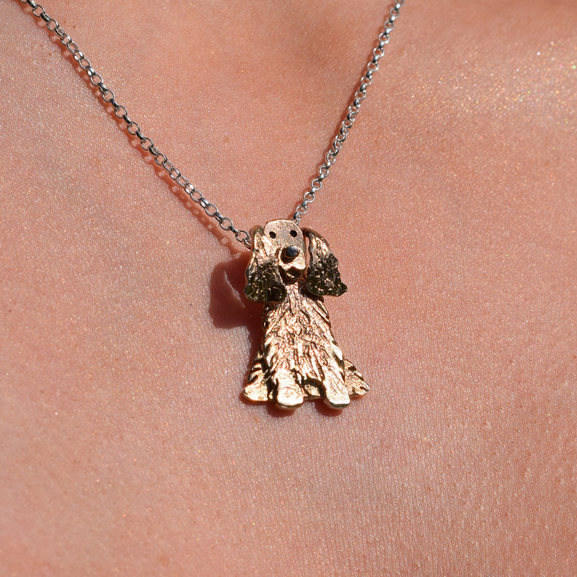 baobei Collana con gatto da donna, in oro rosa, in argento Sterling, con ciondolo a forma di gatto 3D, regalo per ragazze e ragazze, Argento sterling, Nessuna pietra preziosa
