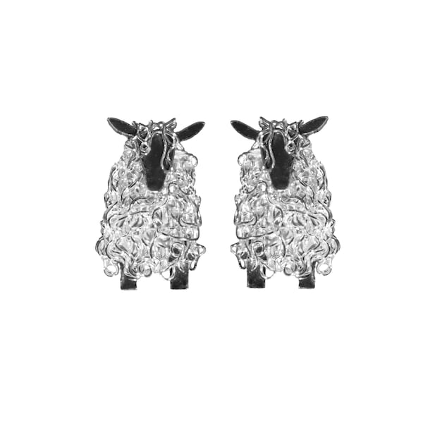 Silver Wensleydale sheep stud earrings, Sheep Earrings, Wensleydale Sheep, Yorkshire Present, Yorkshire, Wensleydale, Sheep Jewellery, Sheep