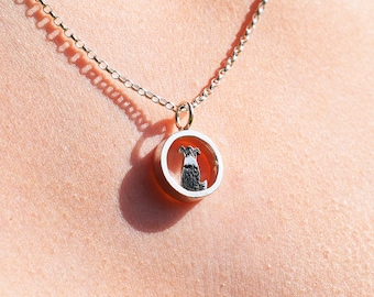 Collana in argento sterling con Border Collie: ciondolo fatto a mano con cane da pastore - Italia
