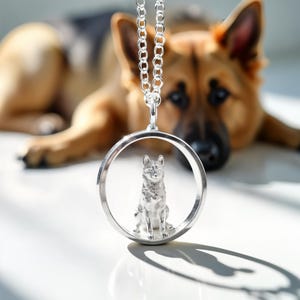 Sterling Silver German Shepherd Necklace: Dog Lover Gift