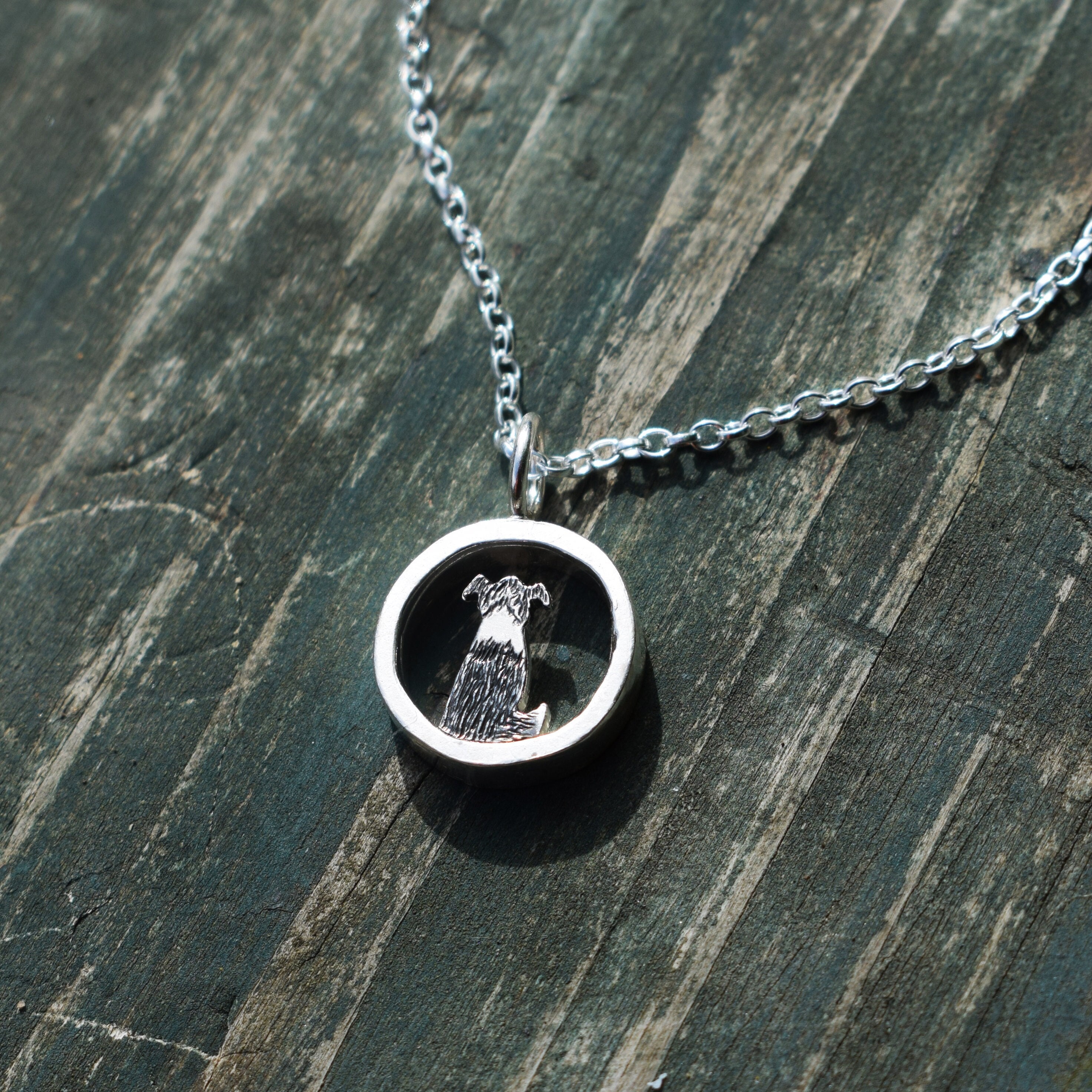 Collana Ciondolo Border Collie – Cuore Amore Cane Da Pastore – 18 Pollici, Argento Placcato