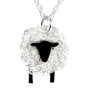 Silver Sheep Necklace, Sheep Pendant, Sheep Jewellery, Farm Animal Gift Woman, Sheep Gift, Sterling Silver, Made in Ireland, Gift for Vet