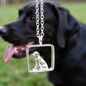 Silver Labrador Necklace, Gift for Labrador Lover, Labrador Present for Woman, Labrador Retriever Jewellery, Labrador Mom