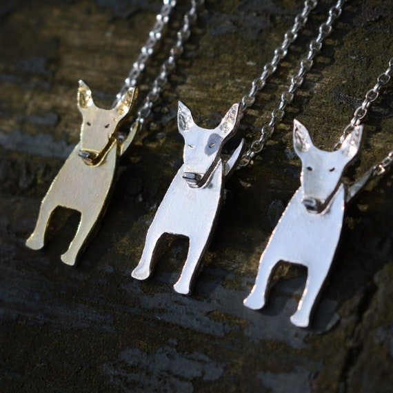 English Bull Terrier Necklace Silver Dog Necklace Bull Terrier