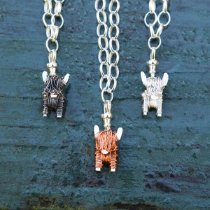 Silver and copper Highland Cow charm & bracelet, highland cow, highland cattle, Scottish jewellery, Scotland bracelet, Highland cow gift,Cow image 3