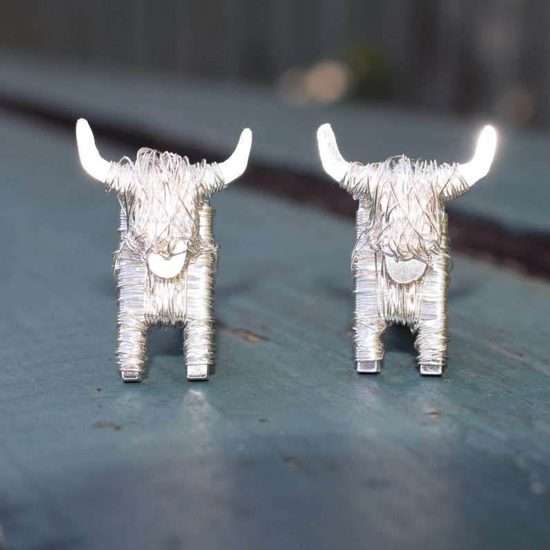 Cow cufflinks White bull Scottish cow,cow Silver Highland Cow cufflinks: Unique Scottish jewellery gift for men white cow Highland cow