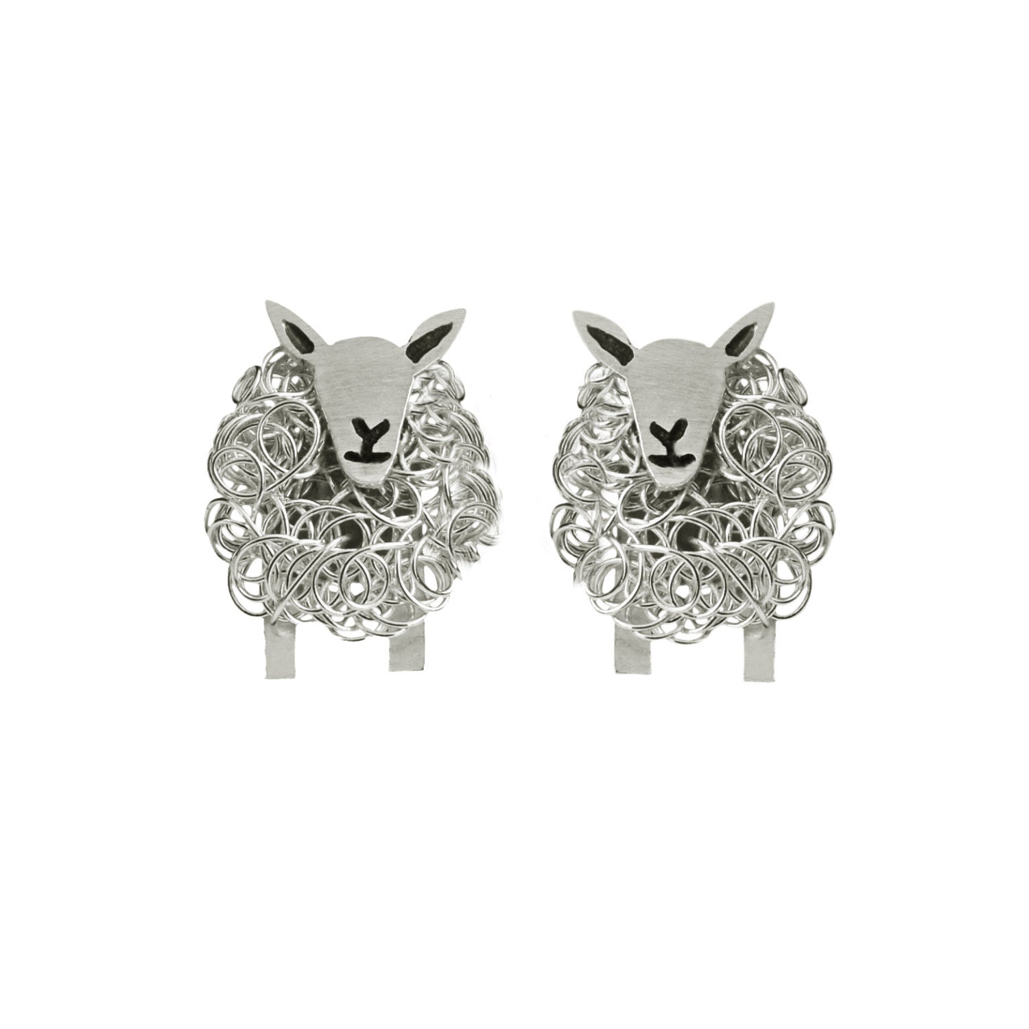 Silver sheep earrings sale