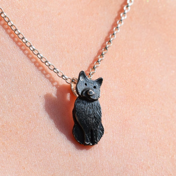 Black cat necklace deals
