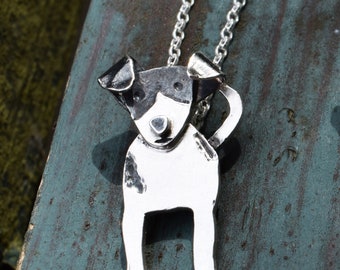 Sterling Silber Jack Russel Terrier Halskette: Handgemachtes Hunde Schmuck  Geschenk