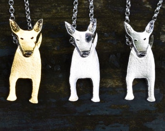 English Bull Terrier Necklace, Silver Dog Necklace, Bull Terrier Jewellery, English Bull Terrier Necklace Gift for Her, Dog Jewellery, Dog