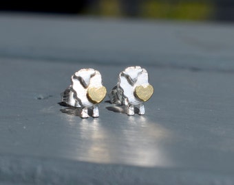 Silver Sheep Earrings, Sheep Gift for Woman, Welsh Jewellery, Sheep Present for Vet, Sheep Jewellery, Sheep Lover Present, Farm Jewellery