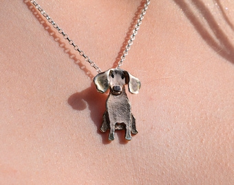 Dachshund Necklace, Gift for Dachshund Lover, Dog Present for Woman, Dog Jewellery, Dog Mom, Sausage Dog Jewellery, Doxie Gift, Silver Dog