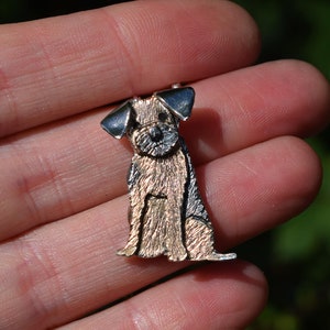 Border Terrier Brooch, Gift for Border Terrier Lover, Dog Present for Woman, Dog Jewellery, Dog Mom, Terrier Brooch, Terrier Gift, Dog pin