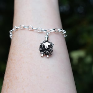 Silver Herdwick Sheep Charm Bracelet, Adorable Herdwick Sheep Bracelet - Perfect for Lake District Lovers
