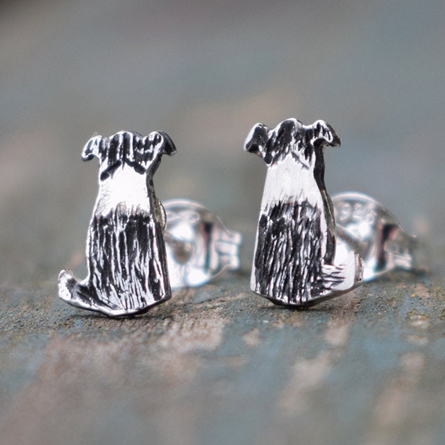 Sterling Silver Border Collie Earrings: Handmade Dog Jewelry Gift