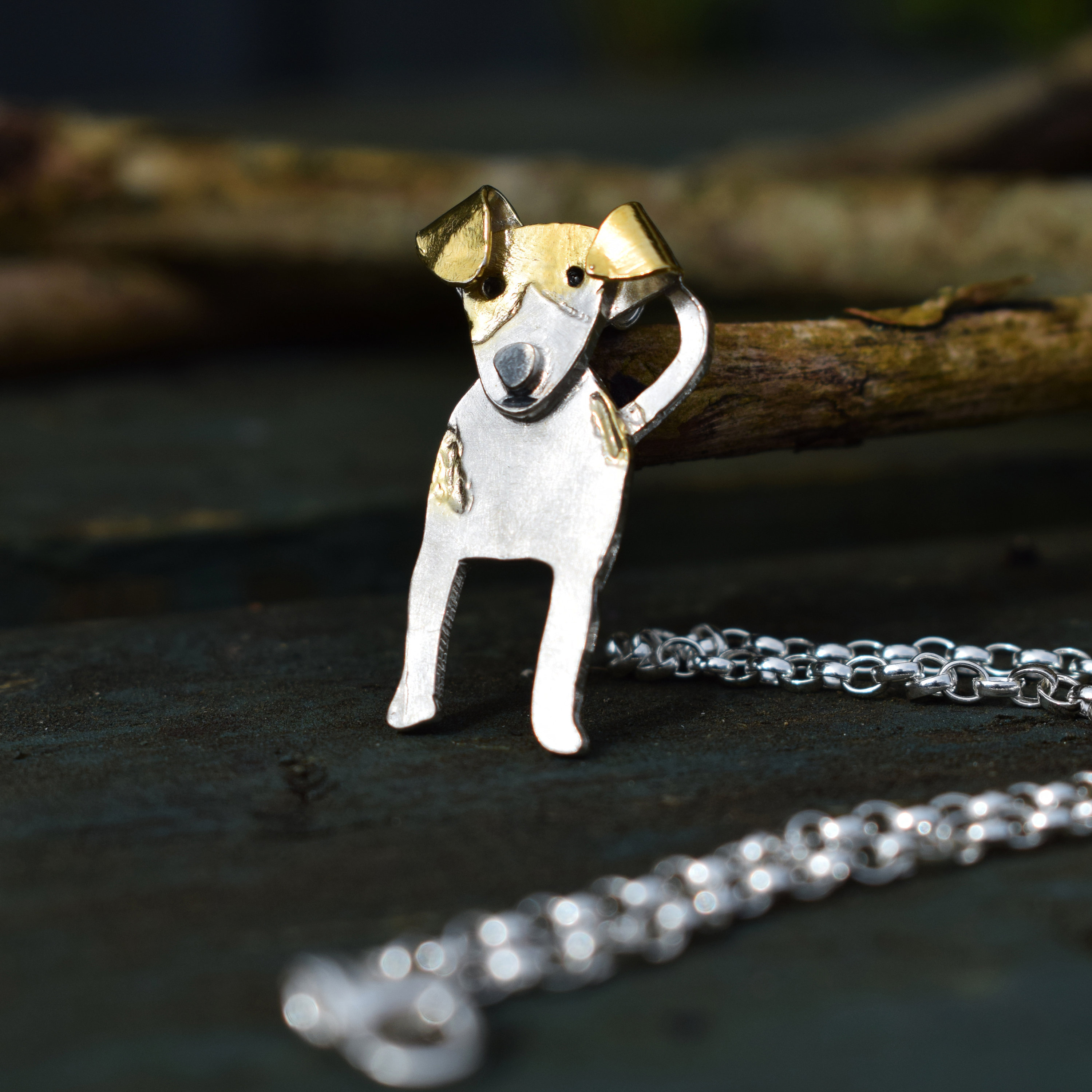 Gold and Silver Jack Russell Necklace Terrier Dog Necklace JRT Gift for Her Dog Gift for Woman Dog Necklace Dog Jewellery Jack Russell Etsy
