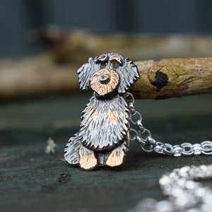 Sterling Silver Wire Haired Dachshund Necklace: Dog Lover Gift