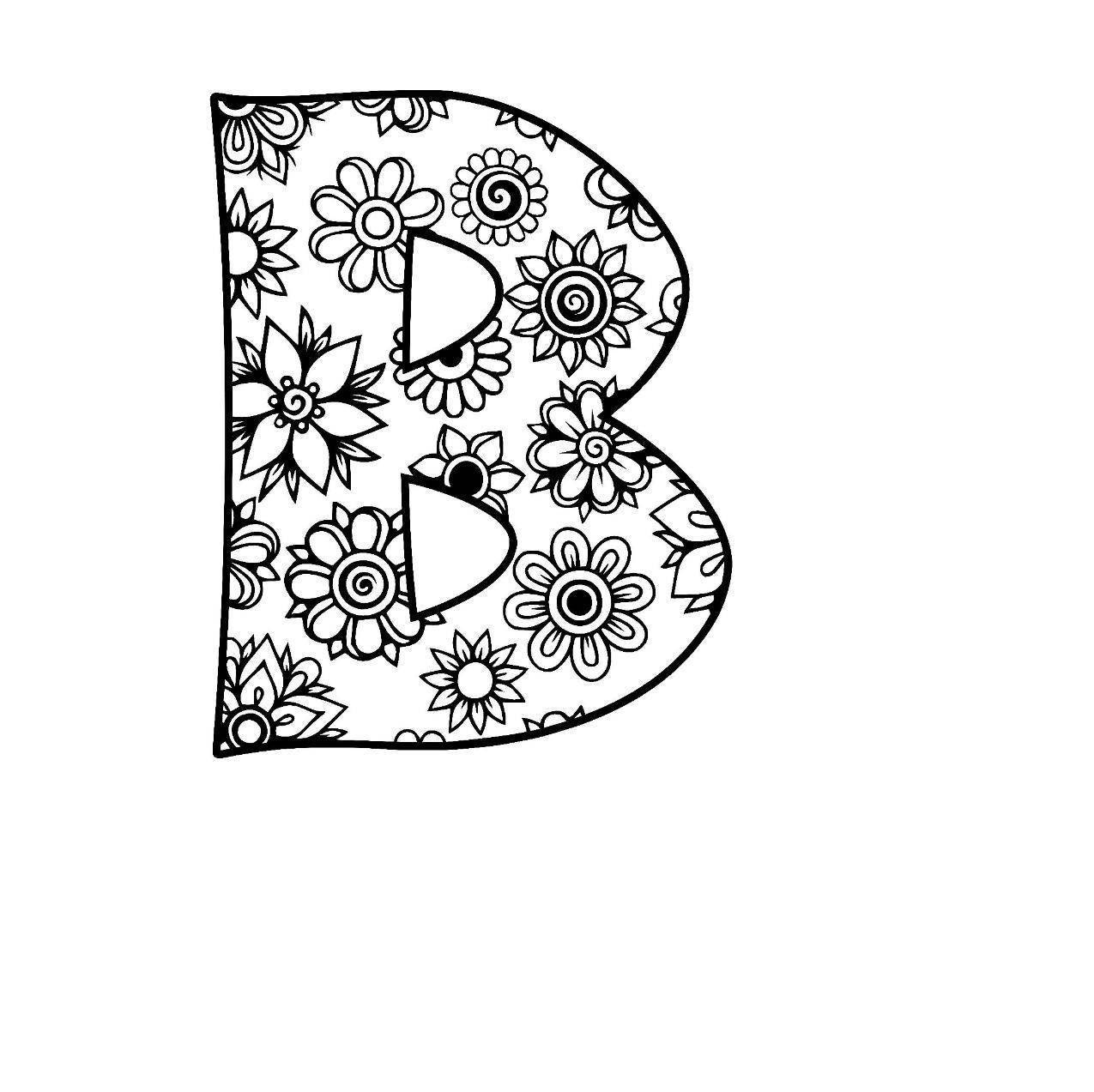 Download Letter B Alphabet Flowers SVG / JPEG / PNG /pdf / use with ...