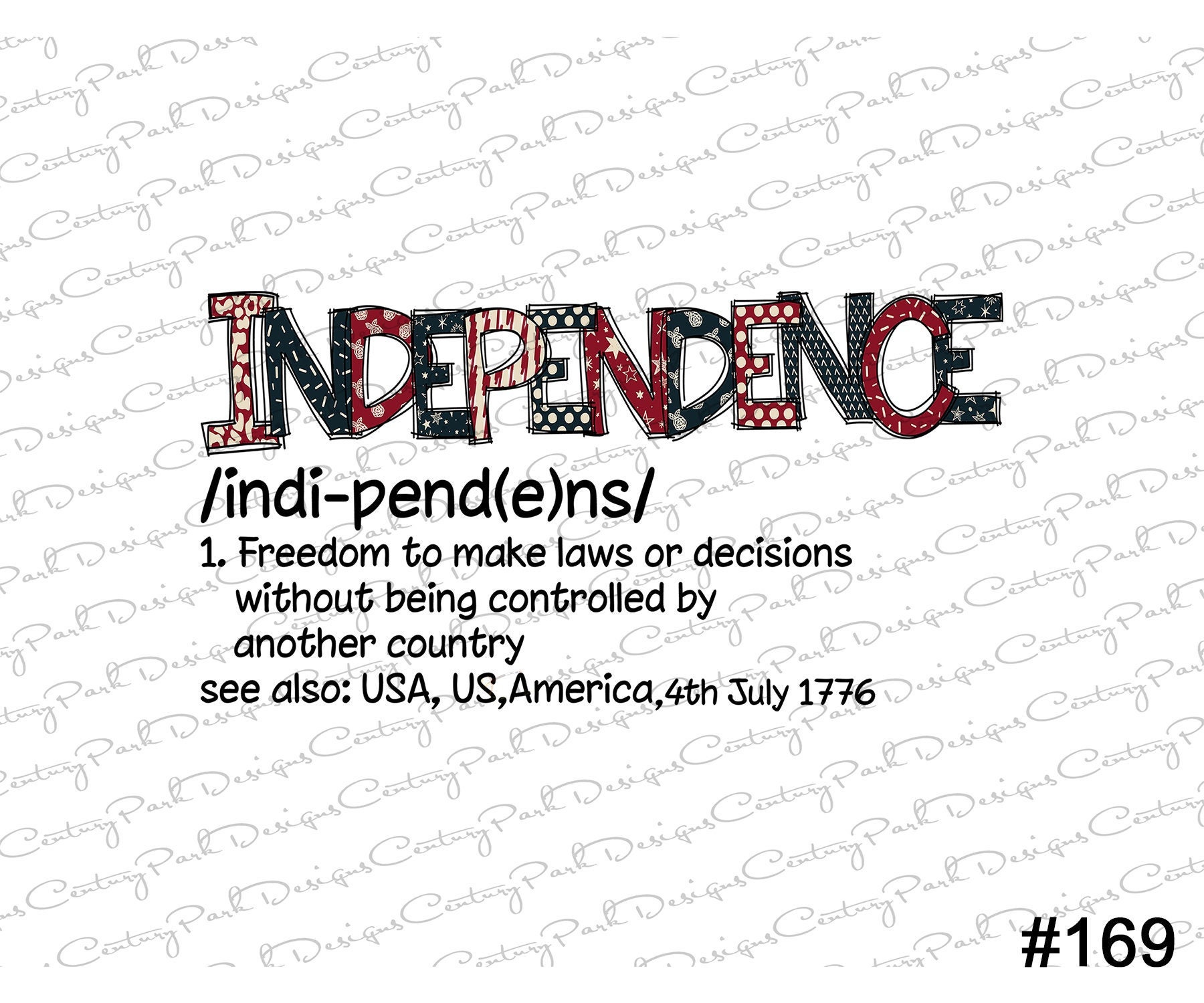 Independence Dark Letter Sublimation Transfer Ready to Press Design 169 ...