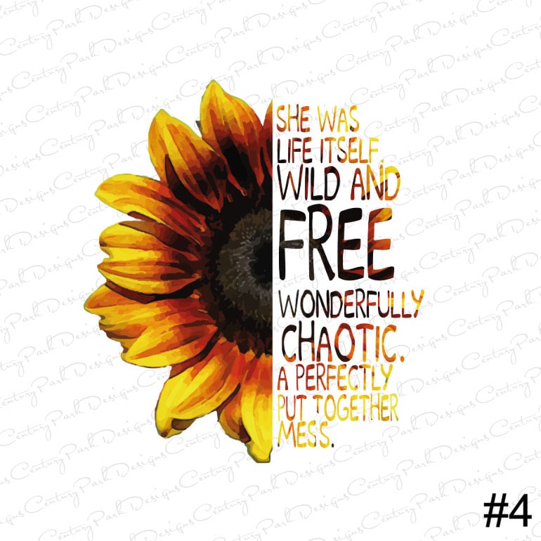 Download She was life itself / Sunflower Sublimation / Sublimation Transfer Ready to Press / Design 4 ...