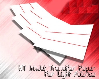 HT Inkjet Heat Transfer Paper - 10 sheets for White / Light Fabrics