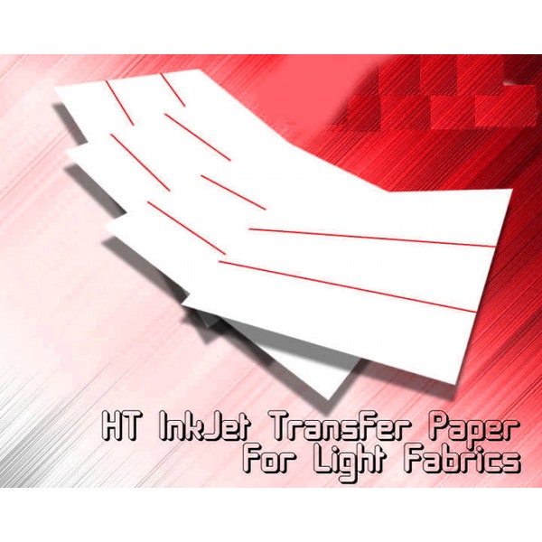 HT Inkjet Heat Transfer Paper - 10 sheets for White / Light Fabrics