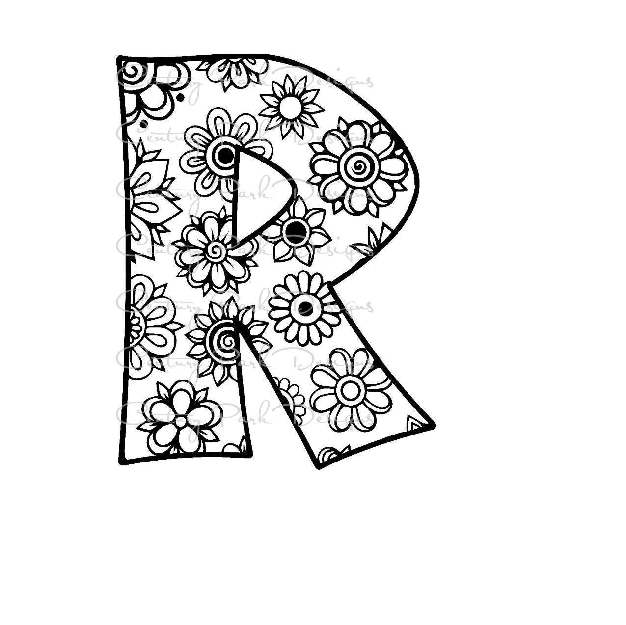 Download Letter R Alphabet Flowers SVG / JPEG / PNG /pdf / use with | Etsy