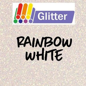 Siser Glitter HTV - 1 12x20 Rainbow White Siser Glitter HTV, Siser Gl