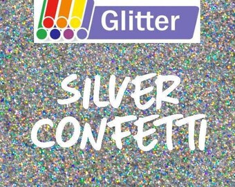 Siser Glitter Heat Transfer Vinyl Silver Confetti