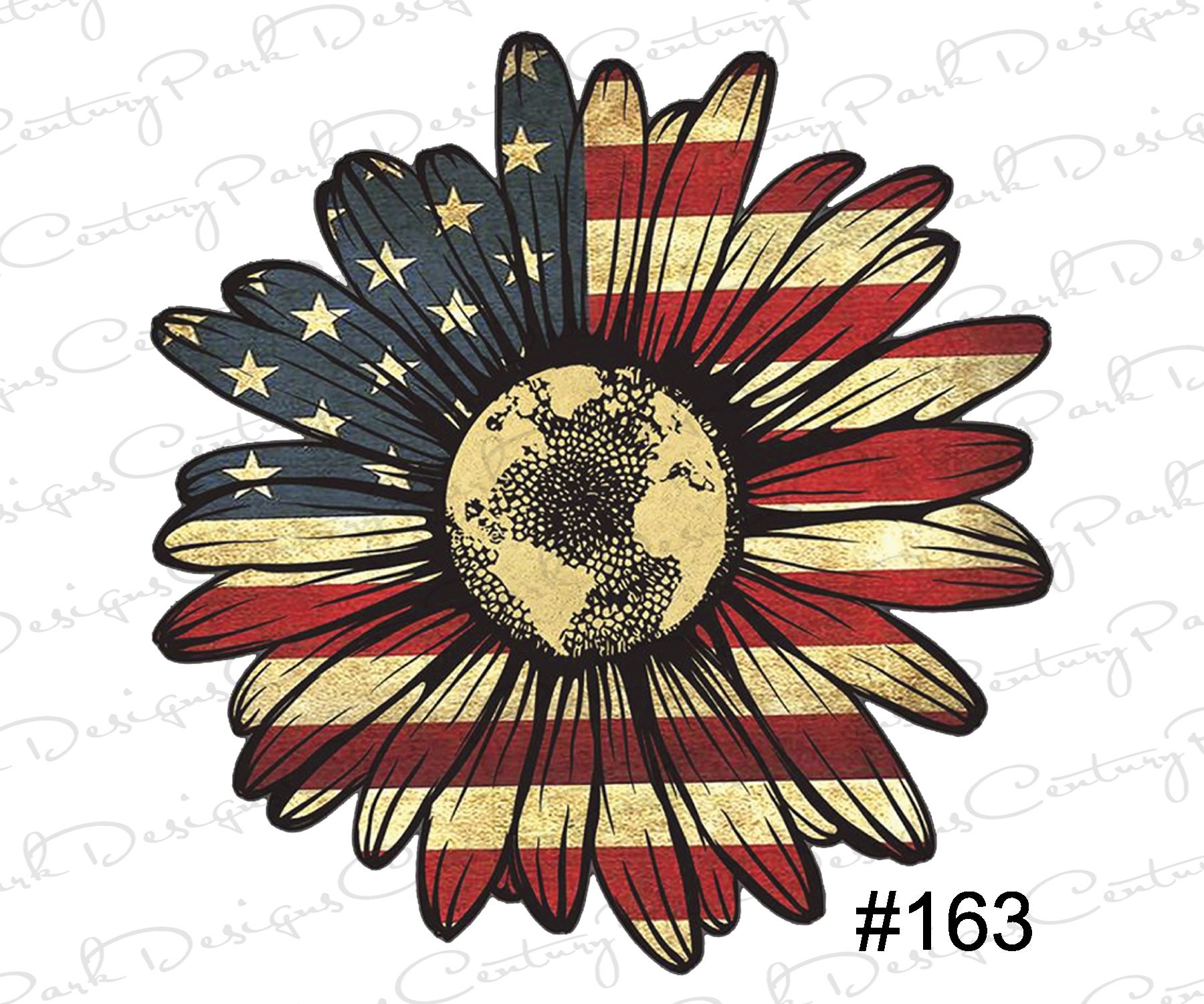 Download American Flag Sunflower Sublimation / Sublimation Transfer ...