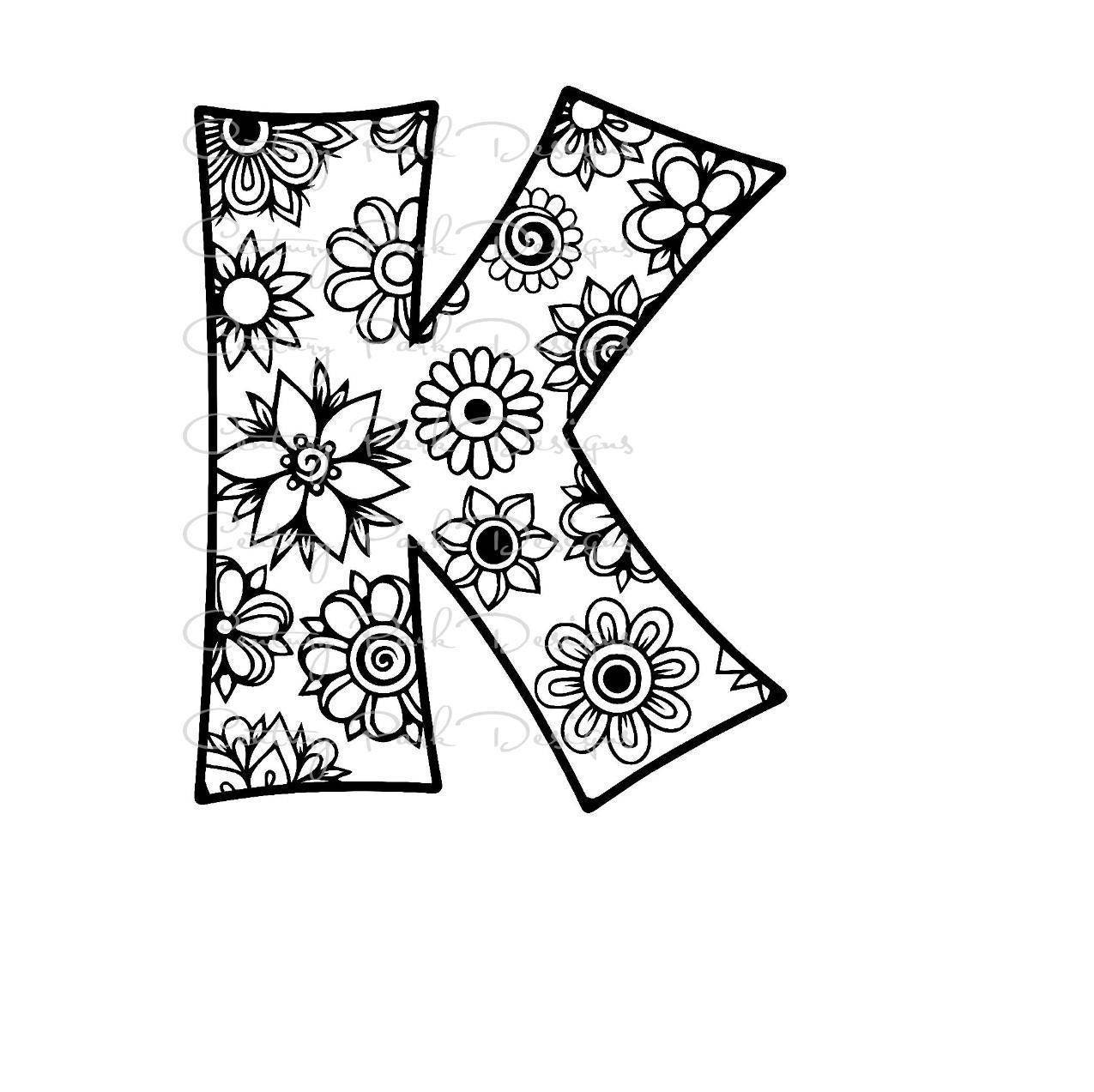 Download Letter K Alphabet Flowers SVG / JPEG / PNG /pdf / use with ...