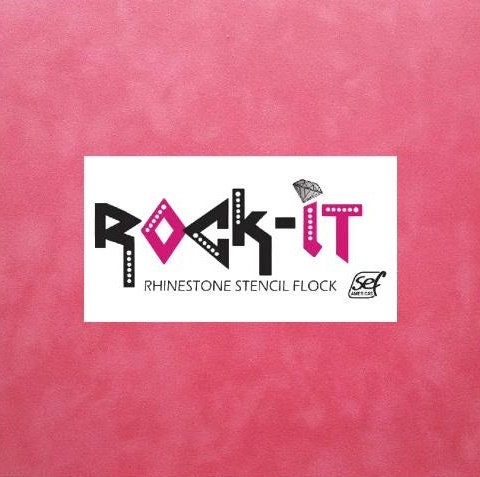 Rock It Rhinestone Stencil Flock - Sticky Adhesive Flock - Template Flock