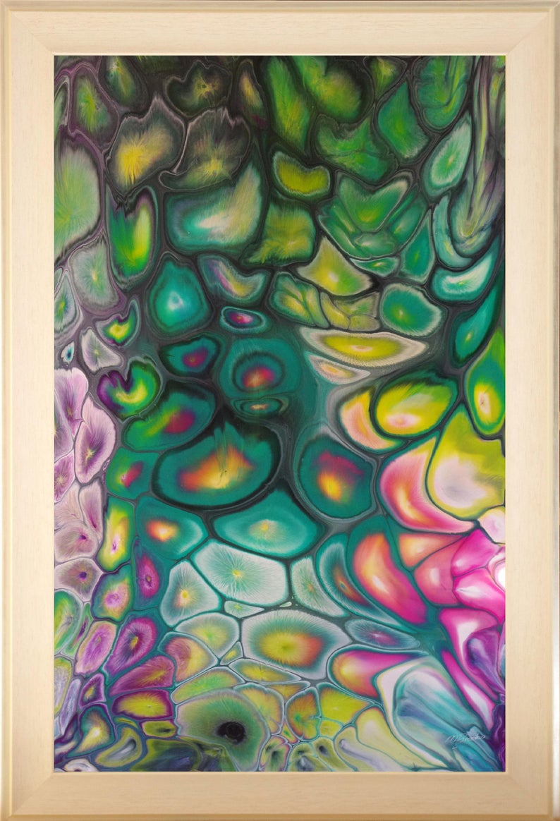Encadré De Finition En Peinture Acrylique Fluide Pour Art Etsy