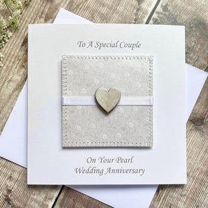 Carte d'anniversaire de mariage perle, carte personnalisée du 30e anniversaire de mariage pour femme, mari ou un couple spécial