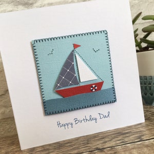 Carte d'anniversaire de voilier, carte de voile personnalisée pour papa, grand-père ou mari, carte de retraite de voilier
