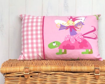 Pink Fairy Cushion, Pink & Lilac pillow for Fairy Bedroom Decor, Pink nursery cushion new baby gift for girl