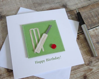 Cricket Birthday Card - for Dad, Husband, Son, Grandad, 18th, Half Century, 50th Birthday, Cricket Retirement Card