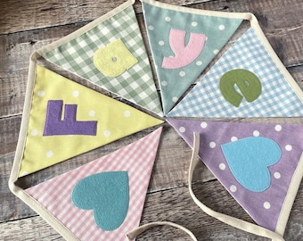Personalised Pastel Rainbow Bunting, Nursery Decor, Baby Gift