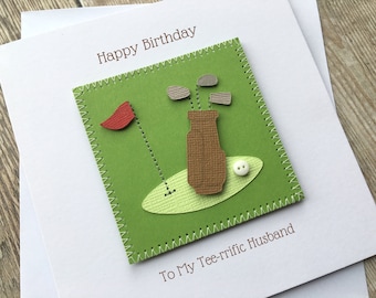 Golf Card, Golfer's Birthday Card, Golfing Retirement Card, Personalised Golfing Card for Dad, Husband or Grandad